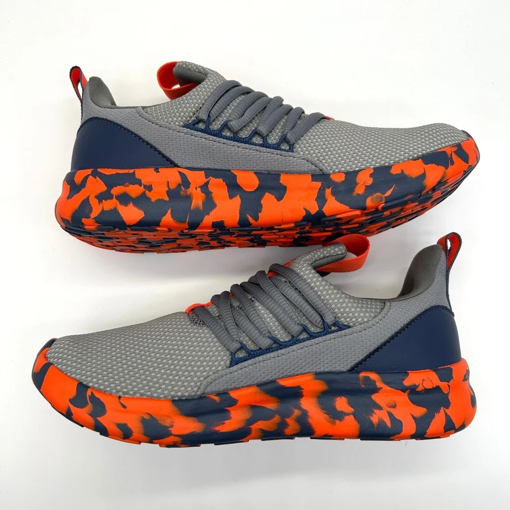 Adidas Lite Racer Adapt 7.0 K Shoes Kids 6 Grey Orange Camo Cloudfoam Sneakers